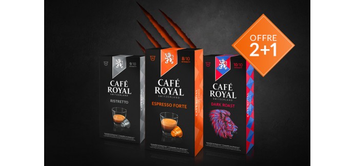 Café Royal: Pour 2 paquets Café Royal achetés = le troisième offert
