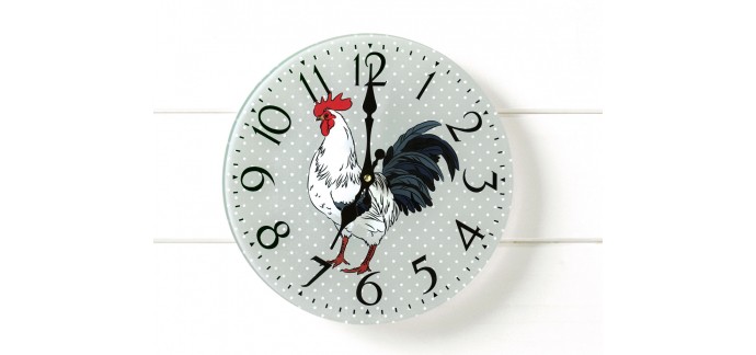 Becquet: Horloge à pois et motif coq à 11,92€ au lieu de 14,90€