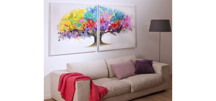 Becquet: Double tableau arbre multicolore à 143,20€ au lieu de 179€