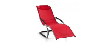 La Redoute: Chaise longue en aluminium rouge en promo sur la redoute.fr