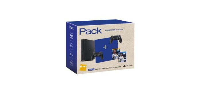 Fnac: 130€ de reduction sur ce Pack Fnac Console Sony PS4 Slim 500 Go Noir + FIFA 18 