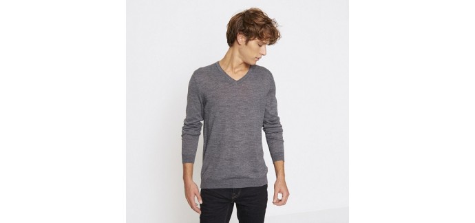 Devred: Pull col V basique couleur anthracite chine d'une valeur de 24,49€ au lieu de 34,99€