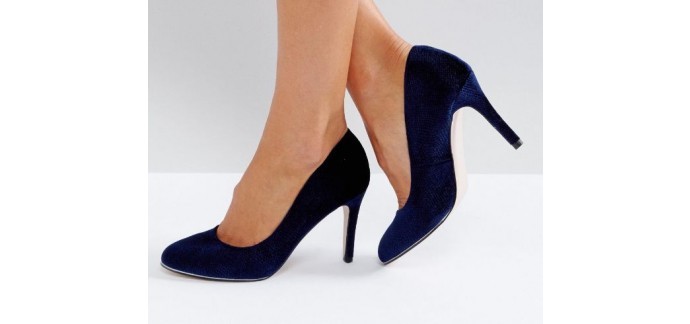 ASOS: Chaussures à bout rond en velours texturé et talon haut pointu au prix de 57,49€ au lieu de 112,99€