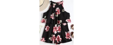 ZAFUL: Barboteuse noire à imprimé floral au prix de 16,21€ au lieu de 21,95€