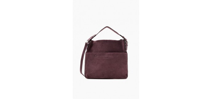 Esprit: Sac besace en doux cuir velours couleur mure violette d'une valeur de 79,99€ au lieu de 119,99€