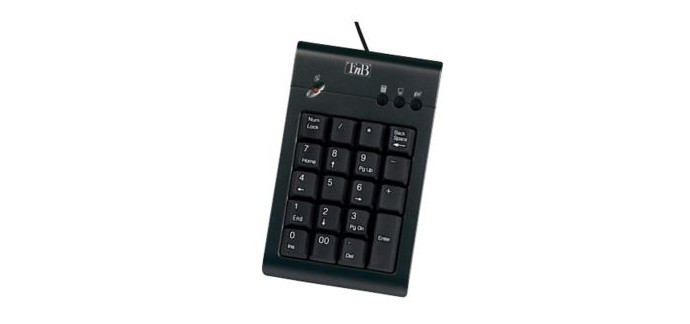 Office DEPOT: Pavé numérique USB PC Portable T'nB MPV1 Noir à 9,99€ au lieu de 11,99€