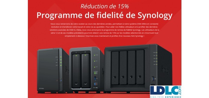 LDLC: 15% de remise immédiate sur les NAS Synology de la série 18 en rapportant votre ancien équipement