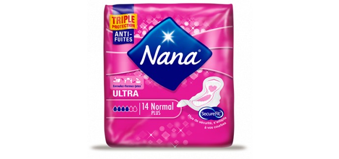 Nana: 2 serviettes hygiéniques NANA Ultra Normal Plus et Ultra Normal à tester gratuitement