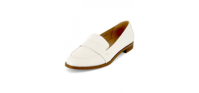 Kiabi: Mocassins en simili aspect grainé blanc cassé d'une valeur de 10,20€ au lieu de 17€