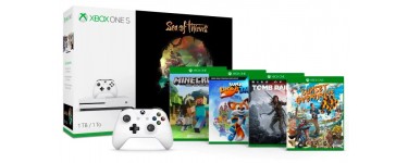 Microsoft: Pack Xbox One S 1To + 2e manette + 5 jeux (dont Sea of Thieves) à 299€ au lieu de 539,95€