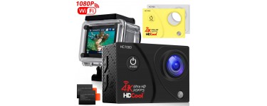 Amazon: Caméra ( Style GoPro ) 4K Wifi intégré étanche à 32€ 