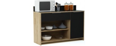 Delamaison: Meuble desserte en bois 1 porte 1 tiroir 2 niches MIKE à 85€ au lieu de 109€ 