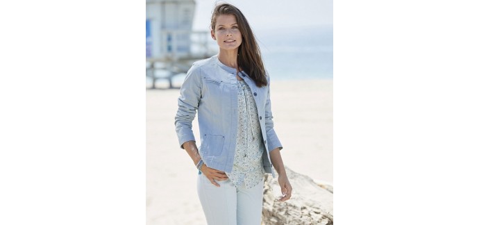 Damart: Veste de détente en coton extensible couleur ardoise au prix de 17,90€ au lieu de 39,99€