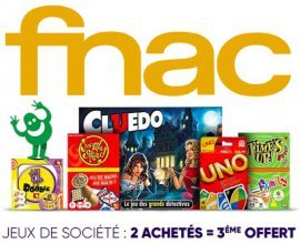 Fnac: 2 jeux de société acheté = le 3ème offert