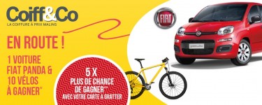 Coiff&Co: Une voiture Fiat Panda Pop 1.2 69 ch, 10 vélos sous forme de cartes cadeau à gagner