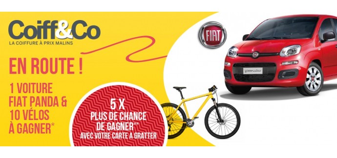 Coiff&Co: Une voiture Fiat Panda Pop 1.2 69 ch, 10 vélos sous forme de cartes cadeau à gagner