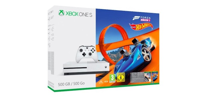 Fnac: Pack Xbox One S 500Go Forza Horizon 3 + Hot Wheels à 199€ au lieu de 299€