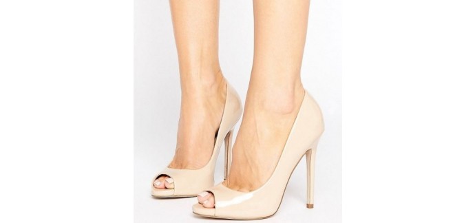 ASOS:  Chaussures peep toes à talon haut couleur nude au prix de 28,99€ au lieu de 41,99€