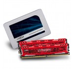 Materiel.net: Barrette DDR4 Ballistix Sport LT + Crucial SSD MX500 - 500 Go à 269,80€ au lieu de 339,80€