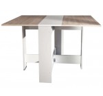 Conforama: Table de cuisine pliante SISHUI (Blanc/Chêne) à 99,14€ au lieu de 141,14€
