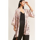 Forever 21: Kimono floral à manches longues avec devant ouvert rose d'une valeur de 23,99€ au lieu de 47€ 