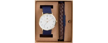 ASOS: Coffret cadeau avec montre et bracelets - Marron et bleu marine à 18,99€ au lieu de 38,99€