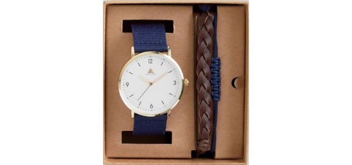 ASOS: Coffret cadeau avec montre et bracelets - Marron et bleu marine à 18,99€ au lieu de 38,99€