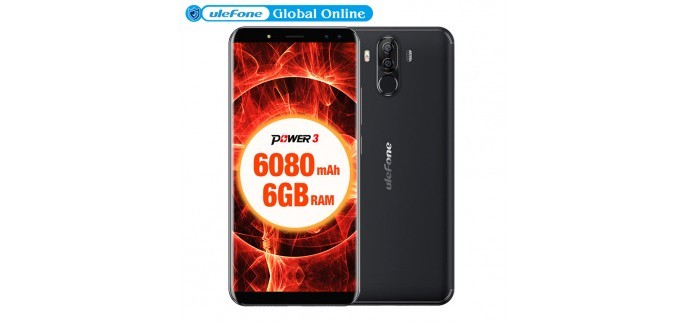 AliExpress: Ulefone Puissance 3 6.0 à 183,18€ au lieu de 228,98€