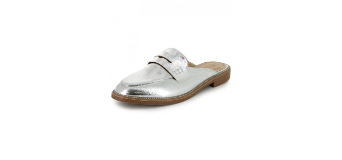 Kiabi: Mules style mocassins couleur argent d'une valeur de 14,40€ au lieu de 18€