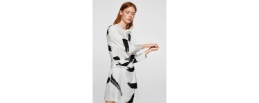 Mango: Robe fluide manches longues imprimé contrasté d'une valeur de 34,99€ au lieu de 59,99€