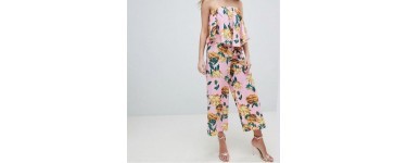 ASOS: Combinaison bandeau effet drapé imprimé floral rose d'une valeur de 37,49€ au lieu de 62,99€