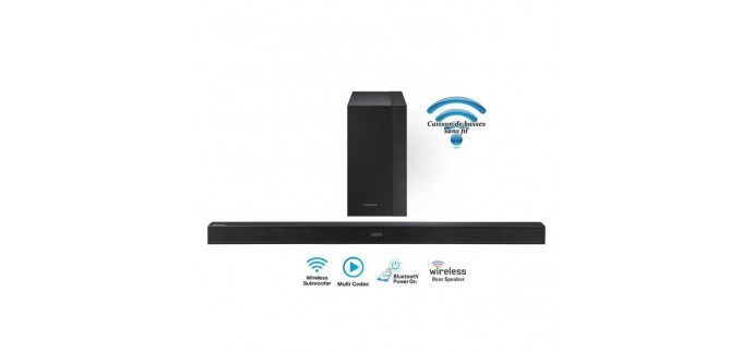 Cdiscount: Barre de son Bluetooth SAMSUNG HW-K450 - Surround - 300 W - Noir à 169€ au lieu de 219€