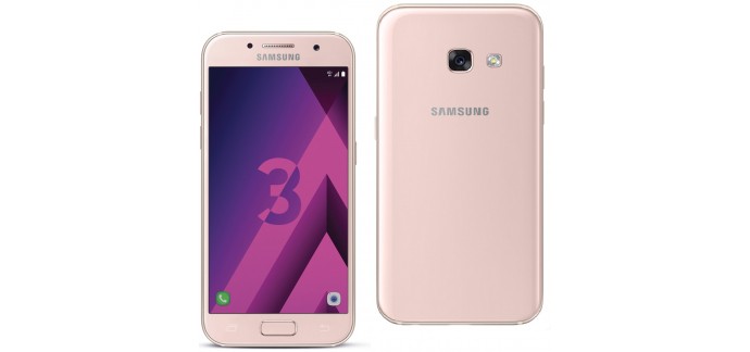 Auchan: Smartphone - SAMSUNG Galaxy A3 2017 Rose, à 259,9€ au lieu de 309,9€ + 70€ remboursés