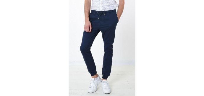 Kaporal Jeans: Pantalon homme coupe slim uni élastiqué couleur marine d'une valeur de 32,50€ au lieu de 65€