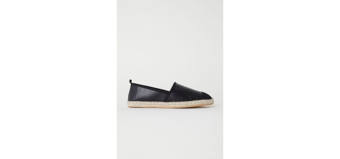 H&M: Espadrilles femme imitation en cuir avec détail en suédine au prix de 15,99€ au lieu de 19,99€