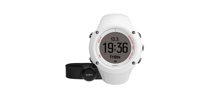 Alltricks: Montre GPS SUUNTO Ambit3 Run HR Blanc + Ceinture cardiaque Smart Sensor, à 184,99€ au lieu de 300€