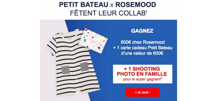 Petit Bateau: 1 shooting photo et 1 200 € x 5 chez Rosemood et Petit Bateau à gagner