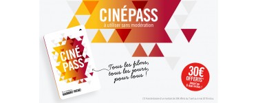Gaumont Pathé: Frais de dossier (30€) offerts sur les cartes CinéPass