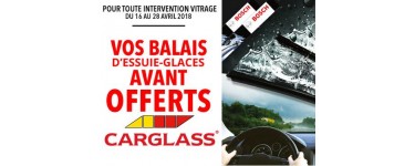 Carglass: Balais d'essuie-glaces avant Bosch offerts pour toute intervention vitrage