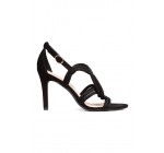 H&M: Sandales noires en suédine avec brides croisées devant  au prix de18,99€ au lieu de 29,99€ 