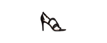 H&M: Sandales noires en suédine avec brides croisées devant  au prix de18,99€ au lieu de 29,99€ 