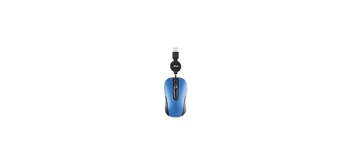 Office DEPOT: Mini Souris Filaire Ativa AT-2277 Noir, bleu à 9,49€ au lieu de 11,39€