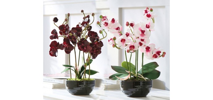 Becquet: Orchidée grande en tissu dans son pot d'une valeur de 37,42€ au lieu de 49,90€