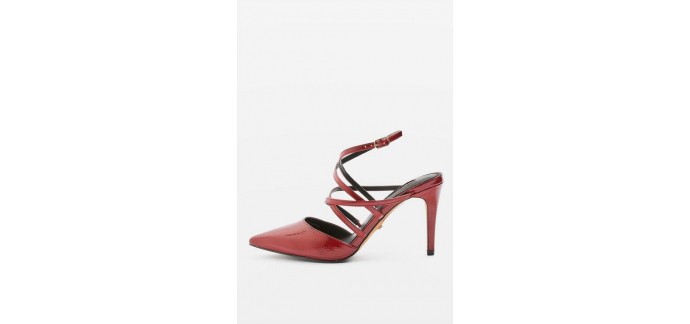 Topshop: Chaussures à bout pointu bride arrière couleur rouge au prix de 40€ au lieu de 57€ 