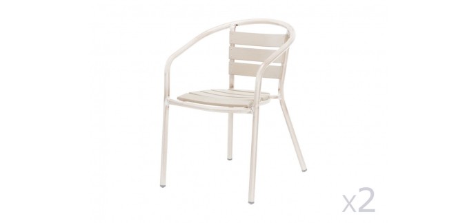 Delamaison: Lot de 2 fauteuils en aluminium - Rotin Design Bari à 120,75€ au lieu de 237€