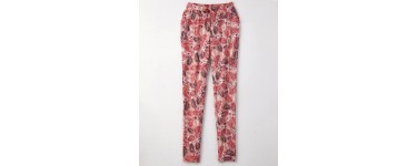 Damart: Pantalon fluide imprimé feuillage couleur rose poudré d'une valeur de 17,99€ au lieu de 29,99€