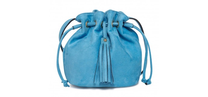 Eram: Sac sceau velouté bleu céruléen au prix de 14,50€ au lieu de 29€