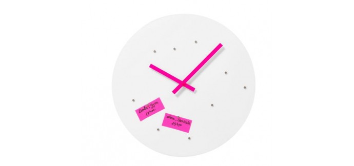 Fly: Horloge en fer peint laqué 40cm de diamètre Fluo Line d'une valeur de 6,50€ au lieu de 12,99€