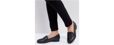 ASOS: Mocassins en cuir femme uni noir Manhatten au prix de 38,99€ au lieu de 40,99€