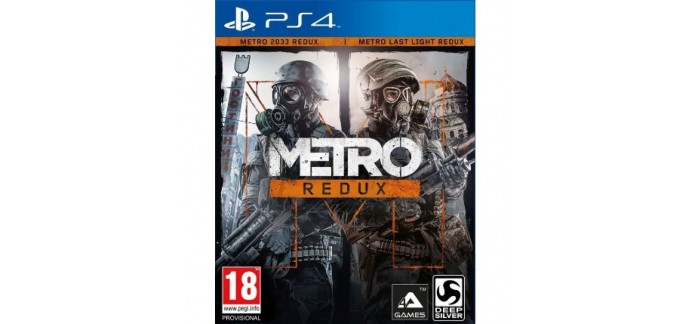 Playstation: Jeu PS4 Metro Redux à 17,99€ au lieu de 29,99€